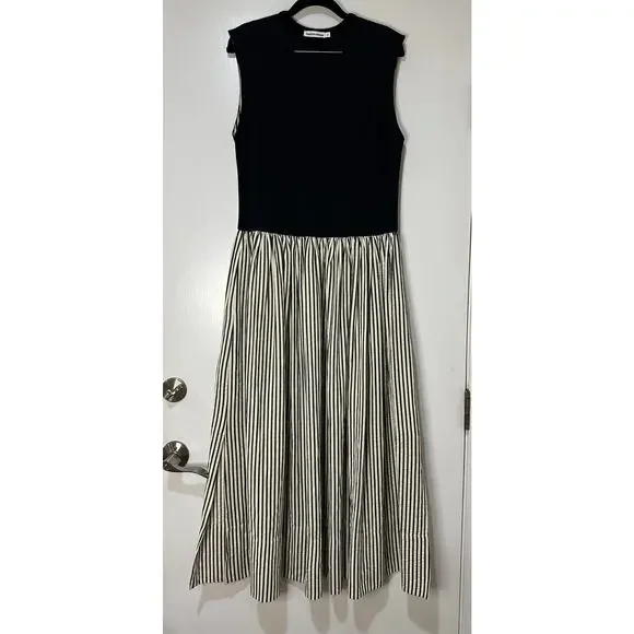 Brave + True Daphne Striped Sleeveless Crew Neck Maxi Dress Black Size XL NWOT - Picture 2 of 16